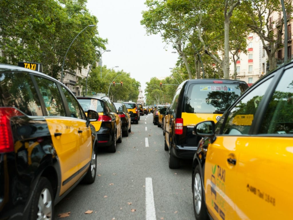 Spain's taxi drivers stage strike against Uber, Cabify and other app-based taxi-hailing services