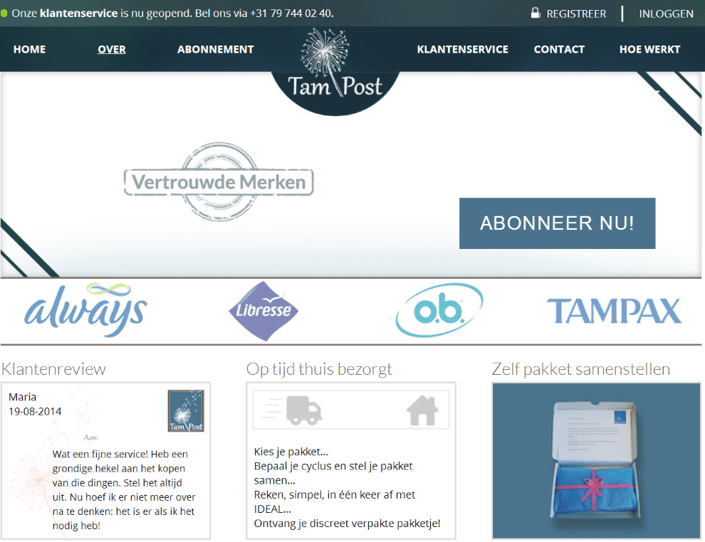 Tampost: gaat een tampon-startup niet te ver?