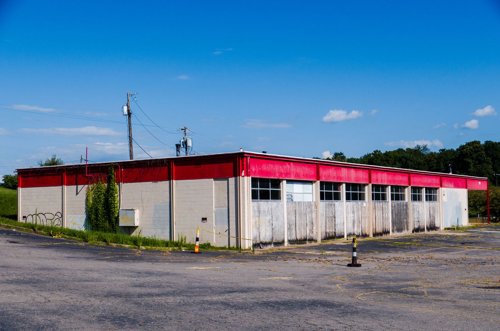 empty office parking lot